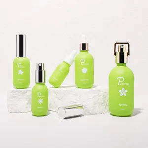 Confezione cosmetica vuota verde 10ml 20ml 30ml 50ml 100ml bottiglia di vetro per la cura della pelle