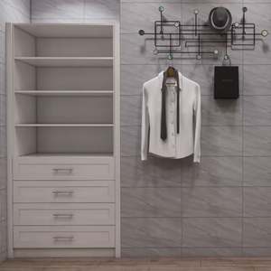 Armoire en bois moderne avec tringle de suspension et étagères réglables multi-tiroirs Meubles de maison durables et écologiques - Product Image 1