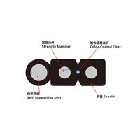 Kabel Fiber Flat Drop FIBERVISION Self-support Flat Drop Patchcord Kabel Serat Optik Tipe Bow Toneable Drop Cable