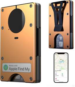 RFID блокирующий металлический алюминиевый кошелек минималистичный мужской держатель для кредитных карт со встроенным для Airtag трекер отслеживаемый кошелек - Product Image 1