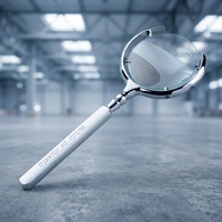Handheld Crescent-Shaped Magnifying Glass 8x for Seniors Children Jewelers & Maps; Focuses Sunlight to Start Fires; Made China