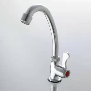 Kitchen Faucet Single Handle Ceramic Core Deck Mounted Modern Style Easy Installation Single Cold Water - Product Image 4