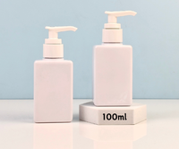 Botol Pembersih Wajah Kapasitas Kecil 100ml, Botol PET Persegi dengan Pompa Eksternal, Botol Sabun Cuci Tangan, Botol Isi Ulang Sampo