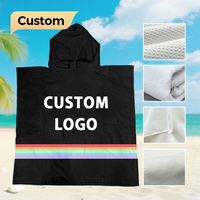 Serviette à capuche en coton avec logo personnalisé, peignoir à capuche, serviette de sport, de surf, pour enfants, serviette de plage à capuche, poncho pour enfant