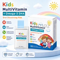 Complément alimentaire multivitaminé pour enfants avec oméga 3 DHA sous forme de film oral à dissolution rapide, formule personnalisée OEM, fabricant de marque privée