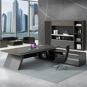 Table de bureau de direction en forme de L, plateau en MDF, épaisseur 50 mm, design luxueux, pieds en métal, <span class=keywords><strong>Victory</strong></span> Furniture - Product Image 1