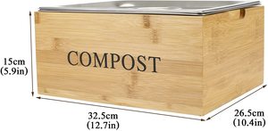 Poubelle de cuisine pour aliments, en <span class=keywords><strong>bois</strong></span>, anti-rouille, en acier inoxydable, 1 pièce - Product Image 3