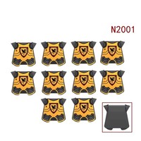 Lot de 10 pièces/sac – Accessoires d'armure de chevalier médiéval (cape, lion rouge, aigle noir) – Jouets de construction pour enfants