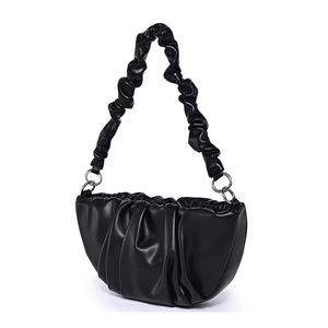 Bolsos de mano de moda personalizados para mujer, bolso de hombro plisado de cuero genuino para mujer - Product Image 6