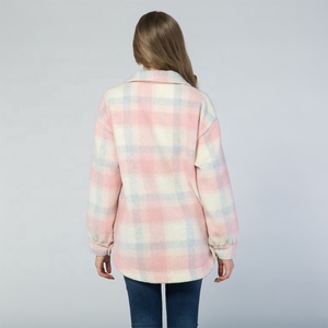 Belles chemises <span class=keywords><strong>à</strong></span> <span class=keywords><strong>carreaux</strong></span> <span class=keywords><strong>à</strong></span> manches longues et boutons sur la poitrine pour femmes - Product Image 3