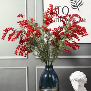 A-1885 Vente en gros de <span class=keywords><strong>fleurs</strong></span> artificielles en plastique de haute qualité, <span class=keywords><strong>fleurs</strong></span> d'acacia jaunes en vrac, <span class=keywords><strong>fleurs</strong></span> d'<span class=keywords><strong>albizia</strong></span> floquées pour la décoration de la maison et des mariages - Product Image 2