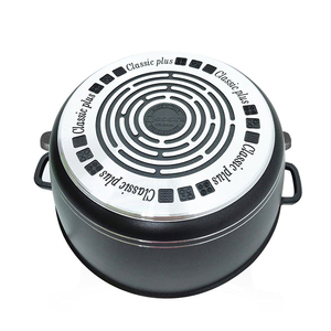 Cazuela grande de aluminio fundido a presión, olla antiadherente grande de 40CM, juego de utensilios de cocina para cocinar, negro y rojo - Product Image 5