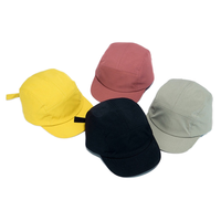 Casquette en nylon à 5 panneaux Chapeau à bord court et à profil bas Couleurs unies Casquette plate pour femme
