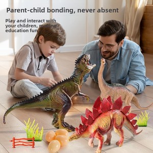 Giocattoli di dinosauri per bambini, grande set di Tirannosauro <span class=keywords><strong>Rex</strong></span> e Triceratopo in plastica morbida, modelli realistici di animali, Mondo dei dinosauri M100 - Product Image 3