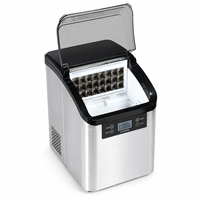Machine à glaçons domestique en acier inoxydable, portable, avec nettoyage automatique, réservoir d'eau de 2,5 L, pour cuisine, bureau, bar à café