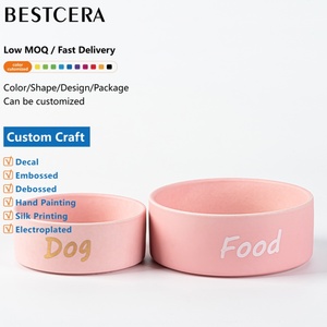Bescera disesuaikan mangkuk hewan peliharaan keramik Pastel porselen mangkuk makanan hewan peliharaan keramik makanan hewan peliharaan dan mangkuk air - Product Image 1