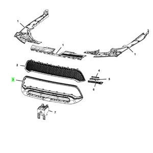 Marco de Parrilla Superior para Dodge Durango 68307806AB, ABS, Compatible con Parachoques 2018-2020 - Product Image 4