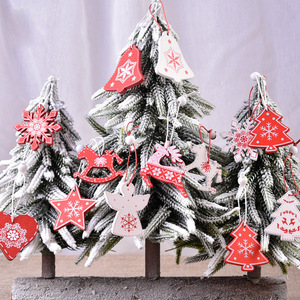 Adornos navideños de madera con forma de corazón, estrella y árbol, decoraciones colgantes para la decoración del árbol de Navidad, juego en caja. - Product Image 3