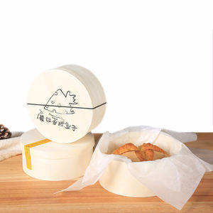 Boîte à emporter en bois de placage de forme ronde avec LOGO personnalisé Boîtes à gâteau au fromage <span class=keywords><strong>Brie</strong></span> à la charcuterie en bois avec couvercle en bois - Product Image 2