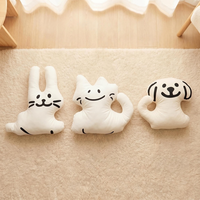 Minimalistisches Linienzeichnungs-Tierkissen in Hasen-, Katzen- und Hundeform, Weiches Weißes Plüschkissen für Sofa und Schlafzimmer-Dekoration