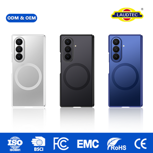 Étui de téléphone Laudtec TPU+PC pour Samsung Galaxy Z Fold8 Ultra, anneau magnétique, charge sans fil, transparent, couleur unie, OEM ODM - Product Image 1