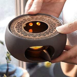 Calentador de Té de Cerámica Hecho a Mano Estilo Americano, Ecológico, Retro, con Soporte para Velas, para Té Kung <span class=keywords><strong>Fu</strong></span> y Café - Product Image 3