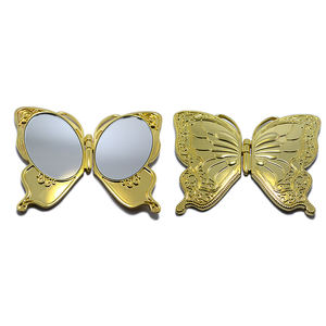 <span class=keywords><strong>Specchio</strong></span> Cosmetico di Lusso Certificato BSCI, Nuovo Design Personalizzato in Metallo a Forma di Farfalla, Pieghevole, Doppio, Premium - Product Image 4