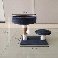 Arbre à chat multi-niveaux écologique, compact, avec griffoir en sisal, perchoir en peluche, boule suspendue, meuble pour animaux en MDF