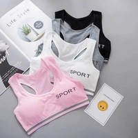 Ensemble de sous-vêtements en coton pour filles, soutien-gorge d'entraînement et culottes pour adolescentes, étudiantes, soutien-gorge sans armatures et culottes pour filles de 8 à 16 ans, soutien-gorge de sport
