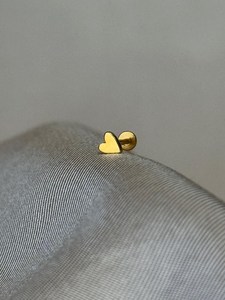 Pendientes de Plata de Ley 925 con Forma de Corazón Simple, Parte Posterior Plana, Rosca Interna, 1.0*6mm 1.0*8mm - Product Image 5