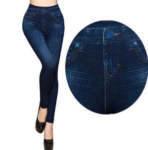 Legging en jean sans couture pour adulte, pantalon moulant en coton imprimé, grande taille - Product Image 2