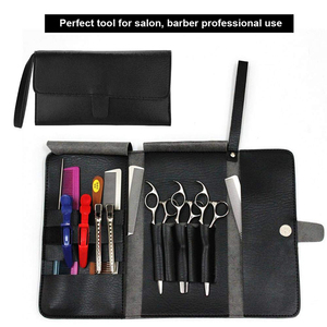 hermosa de almacenamiento portátil de viaje de peluquería corte de pelo de la pu de cuero herramienta accesorios salón de peluq - Product Image 5