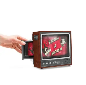 Aliexpress Verkauf DIY Holz Mini magie tv karton papier tablet ständer verstärker mit flat pack