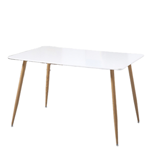 Tavolo da Pranzo Rettangolare <span class=keywords><strong>in</strong></span> <span class=keywords><strong>Legno</strong></span> e Plastica MDF, Design Moderno Minimalista Personalizzato, 6 Posti, Industriale, Durevole e Stabile - Product Image 1