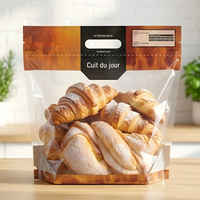 Bolsa para Pan CPP PET Laminada con Cierre Reutilizable, Diseño con Orificios de Ventilación, Empaque Fresco para Pasteles, Panadería, Frutas y Verduras