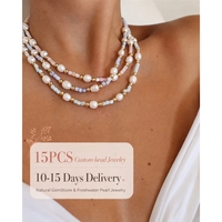 Collar de Perlas con Iniciales Personalizadas para Mujer, Gargantilla con Letra Dorada, Joyería Hecha a Mano con Perlas de Agua Dulce
