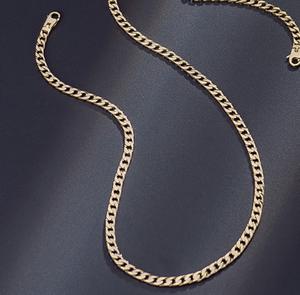 थोक अनुकूलन योग्य 18k पीले सोने के हार खोखले क्यूबन चेन आकार समायोज्य फैशन गहने - Product Image 4