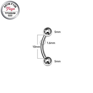 Bijoux de <span class=keywords><strong>piercing</strong></span> pour sourcils en Titane G23, barbell incurvé, labret, bijoux de lèvre, <span class=keywords><strong>piercing</strong></span> d'oreille (rook), petit <span class=keywords><strong>piercing</strong></span> de nombril pour femmes et hommes - Product Image 4