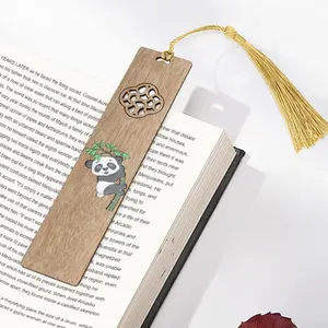 Hot-selling Personalized Creative Panda Cut-out Bookmark Wooden Bookmark