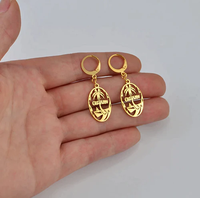 Bijoux Guam Boucles d'oreilles créoles en or Pendientes De Moda Guam Pendentif Bijoux plaqué or 18 carats Boucles d'oreilles palmier