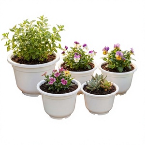 Maceta de Plástico PP de Varios Tamaños para Cultivo de Flores y Plantas, Maceta Redonda Resistente a los Rayos UV con Refuerzo - Product Image 1