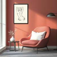 Impression d'art originale sur toile encadrée 40x50cm, motif minimaliste moderne, gravure à l'huile, impression numérique, beauté féminine, multiples