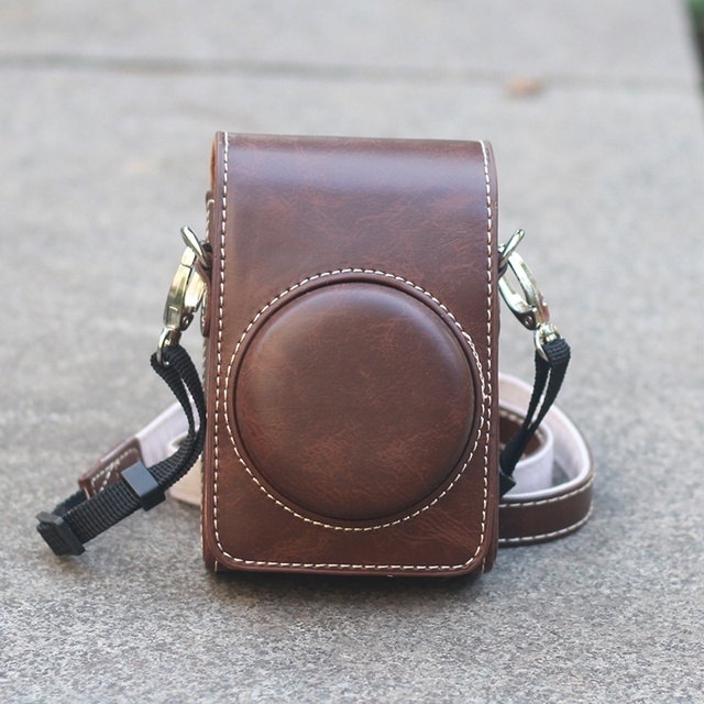 PU Leather Camera Carry Bag with Shoulder Strap Camera Case for Sony ZV1