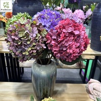 Vente chaude grandes fleurs d'hortensias soie artificielle décorations florales à tige unique pour le mariage à la maison