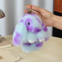 Gantungan Kunci Boneka Kelinci Bulu Imitasi Lucu 15cm, Liontin Plush Lembut dan Mengembang untuk Mobil, Tas, atau Penggunaan Sehari-hari