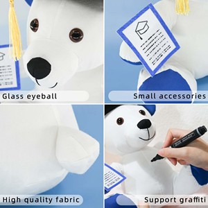 Orsacchiotto Bianco Personalizzato con Cappello per Regalo <span class=keywords><strong>di</strong></span> Laurea, Koala Peluche per Supporto Emotivo - Product Image 6