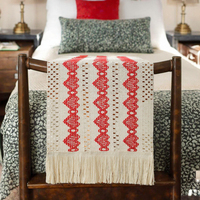 Chemin de table chic style ferme, en dentelle crochetée brodée, motif rustique, tricoté, style européen, pour maison et hôtel