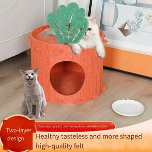 Mode Groothandel Fabrikant Huisdier Custom Wortelontwerp Kitten Bed Huis Kat Grot Vilt Doek Opvouwbare Kat <span class=keywords><strong>Tunnel</strong></span> Voor Indoor Katten - Product Image 4