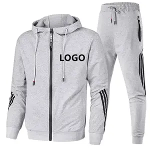 Individuelles logo klar warmen up trainingsanzug sport fitness 2 stück jogging sweat anzug für männer