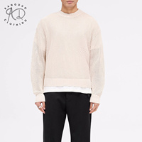 KD Fabricant de tricots OEM ODM Pull à manches longues en maille avec trous Personnalisable 100% Coton Pull ouvert en tricot pour hommes